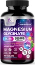 マグネシウムのGlycinate 500mg -超吸収のためにChelated -サポート骨、筋肉、Nerves及び中心の健康、性質の睡眠サポート、全ボディ サポートのための最もよいマグネシウムの補足の丸薬 - 60のタブレット