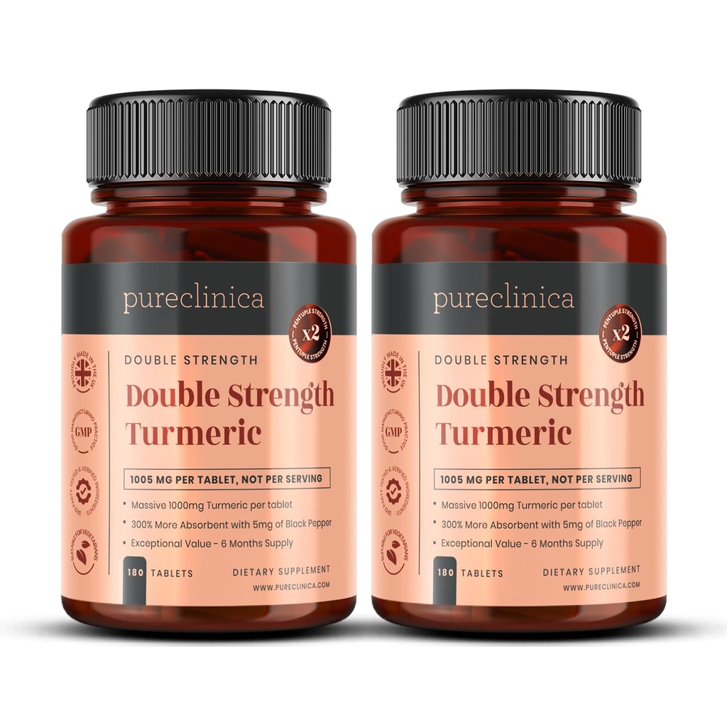 二重強さのTurmeric - 大規模な1000mg x 360のタブレット- 200%のタブレットごとのPotent Curcuminのより多くのTurmericそして自然なレベル- 300%の増加された吸収のための5mgの黒いペッパーのエキスを使って