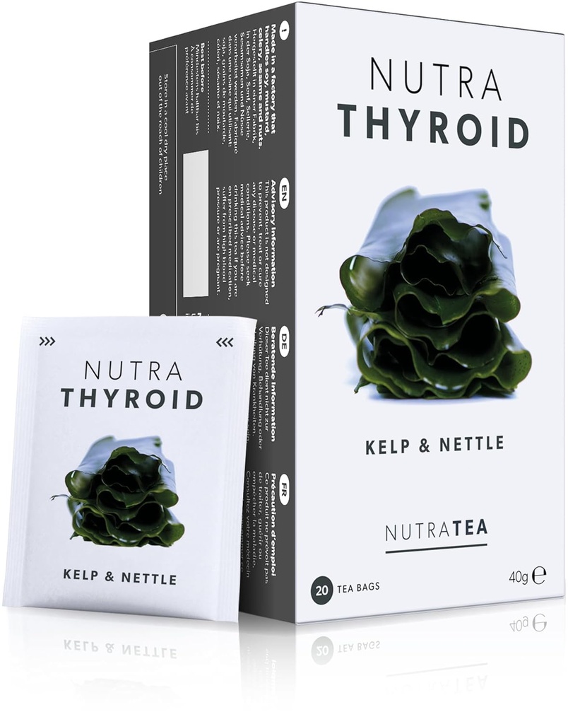 NUTRATHYROID - 甲状腺の健康ティー | 代謝のお茶 - 甲状腺機能強化のサポートを提供する - Kelp、Bradderwrack、Ashwagandha - 60封筒のティーバッグ - ヌートラティー - ハーブティー - (3パック)