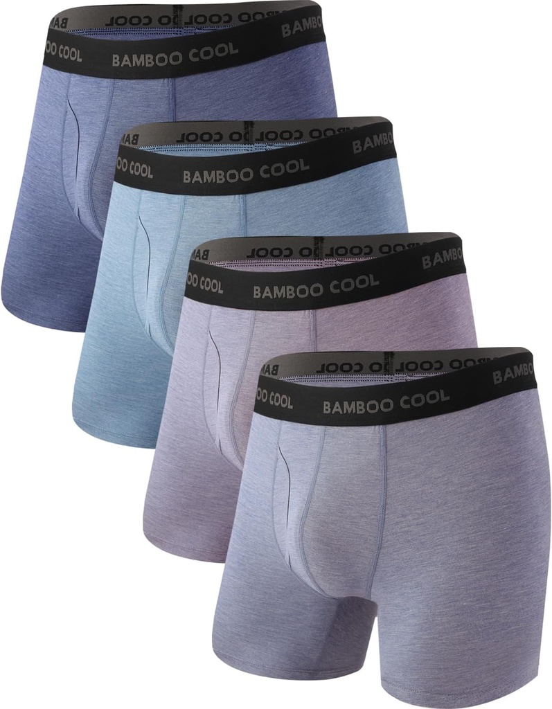BAMBOO COOLの人の超通気性の下着、ComfortFlexible Waistband、Multipackが付いている乗るボクサーの報告書無し