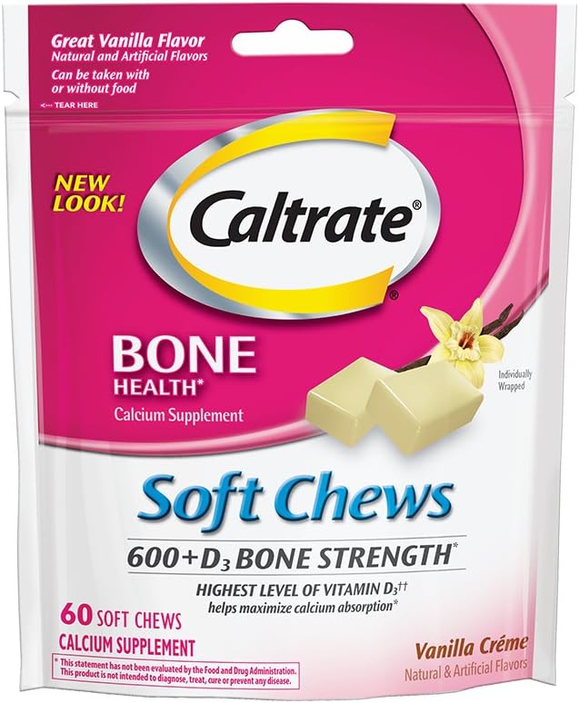 カルシウム600 + D3、カルシウムおよびビタミンD3の補足の柔らかい咀嚼、600mg (Vanilla Crèmeの味、60の計算)