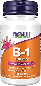 NOW食品ビタミンB-1(チアミン)100mg、100錠(2パック)