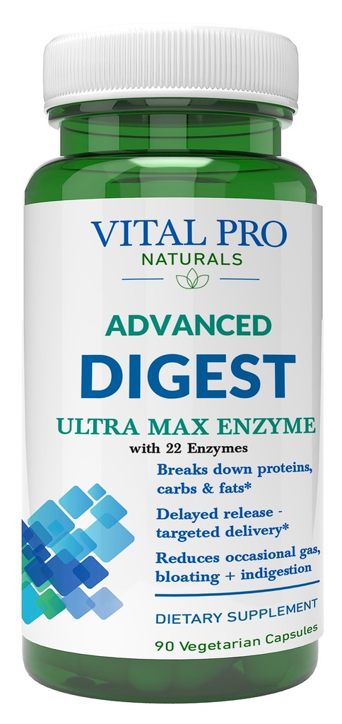 Vital Pro Naturals - 高度な消化性酵素サポート たんぱく質、脂肪、炭水化物の分解と、時事ガス、ブロッキング、消化不良の90カプセルを削減