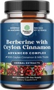 サービングコンプレックスごとのBerberine Plus 1200mg-Ceylon Cinnamonのカプセルが付いている酸化防止のBerberineをバランスをとることは-中心の健康および砂糖サポート60のカプセルのための活動的なPKをカプセルに入れます