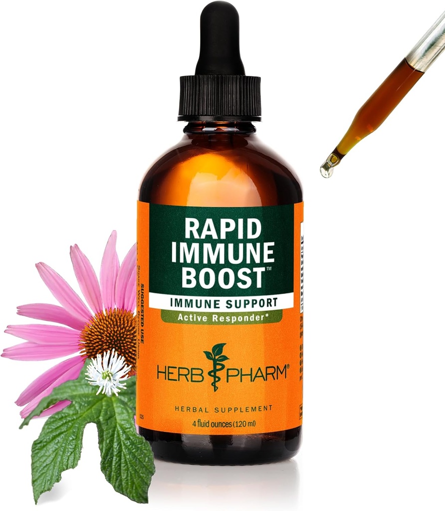 Herb Pharmの有機性急速な免疫のブースト:大人のための速い吸収のチンキ、GoldensealのEchinacea Tincture、ジンジャーのエキス及びElderberryの免除サポート補足及び健康の援助、4 Oz