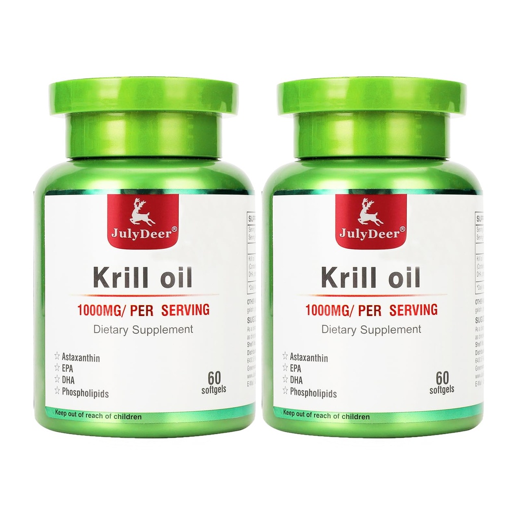 2本のびんのOmega-3s EPA、DHA、アスタキサンチンおよびPhospholipids 60のSoftgelsは接合箇所、中心、頭脳および免除のための魚のあと味を補います- 120のSoftgels