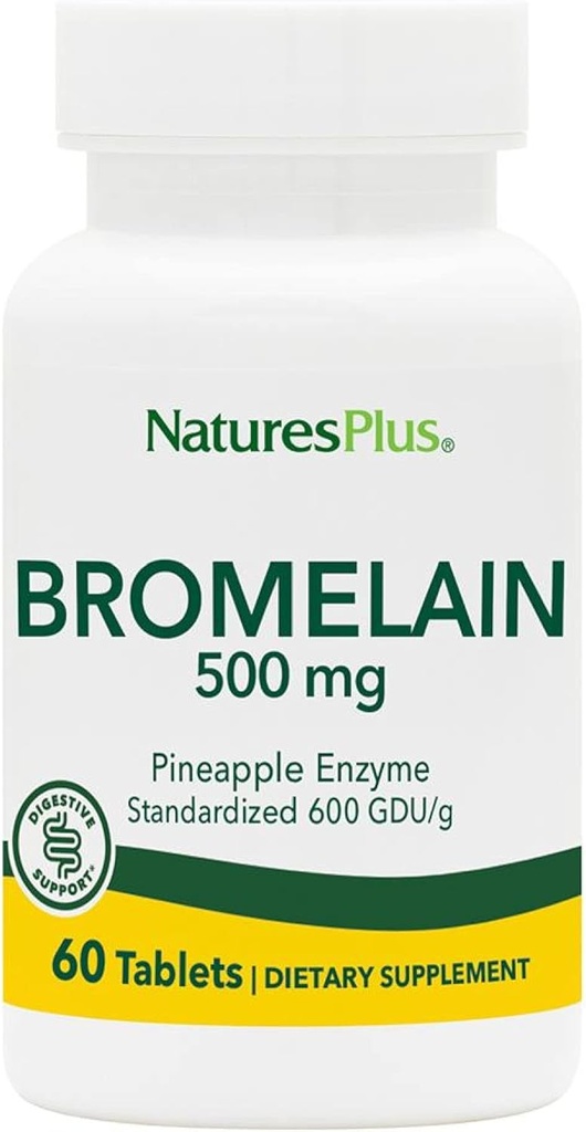 Natures Plus Bromelain - 500mg - 天然プロテオリンサプリメント - 60ベジタリアンタブレット(60サービング)