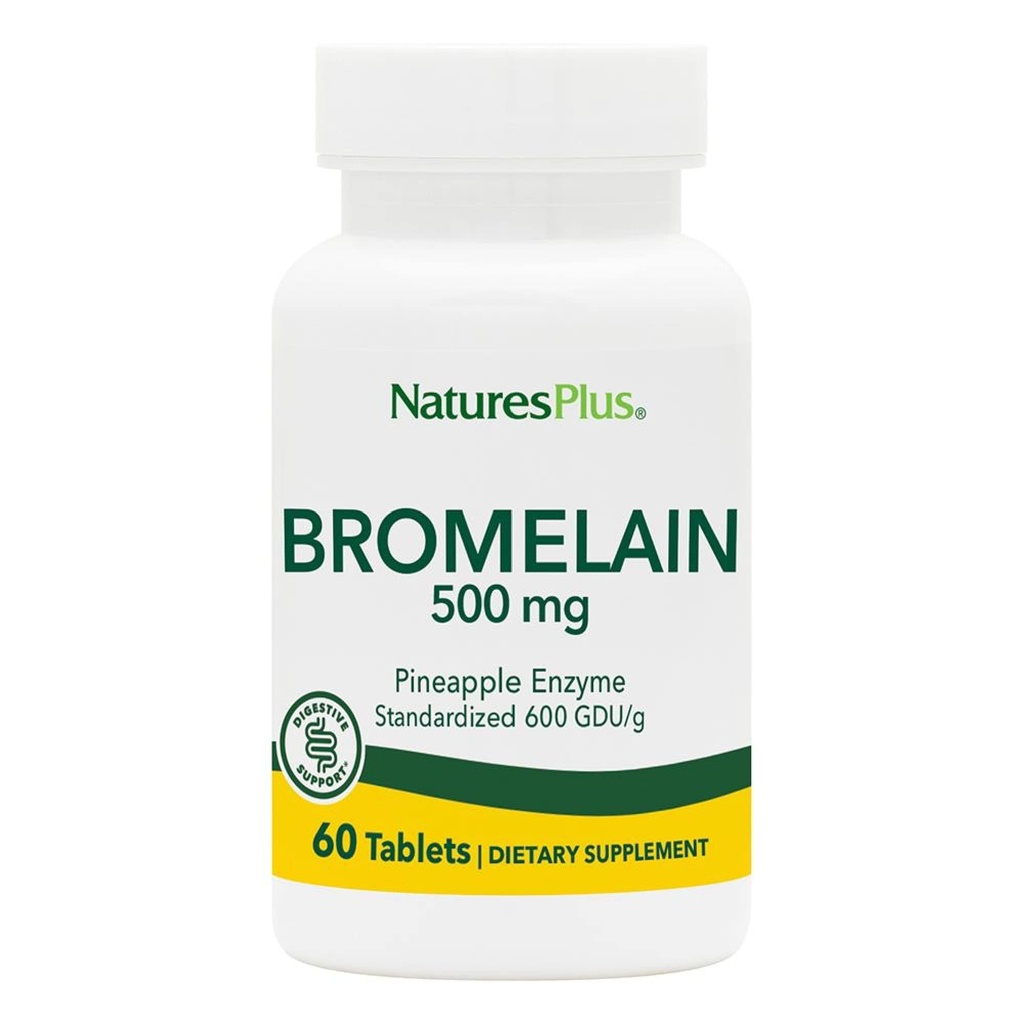 Natures Plus Bromelain - 500mg - 天然プロテオリンサプリメント - 60ベジタリアンタブレット(60サービング)