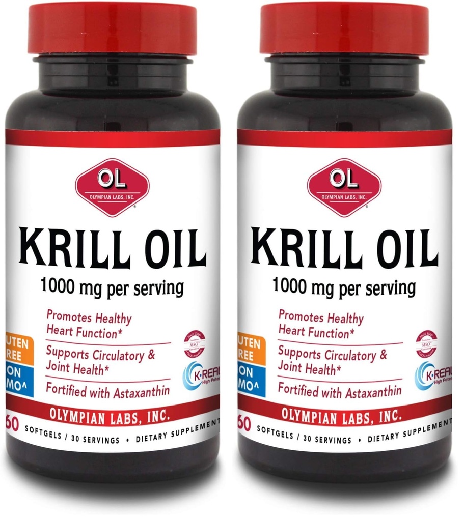 Olympianの実験室のAntarctic Krillオイル、Astaxanthin、Omega-3、EPA、DHA、免疫、接合箇所及び頭脳サポート、60のSoftgels (パッケージ2)