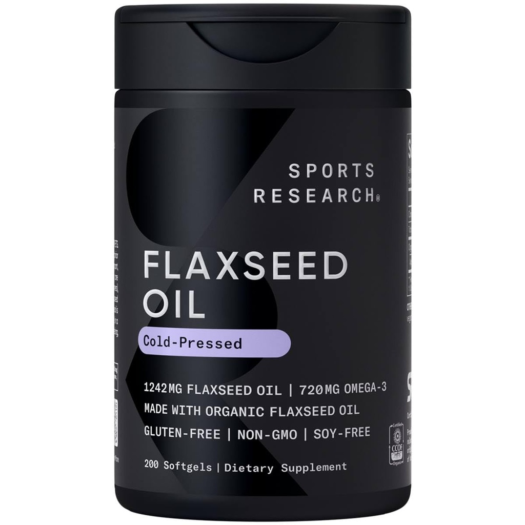 スポーツの研究はオイルのSoftgels 1242mg -女性及び人のための植物によって基づくオメガ3の補足-非GMOは、大豆及びグルテンフリー(200の計算)確認しました