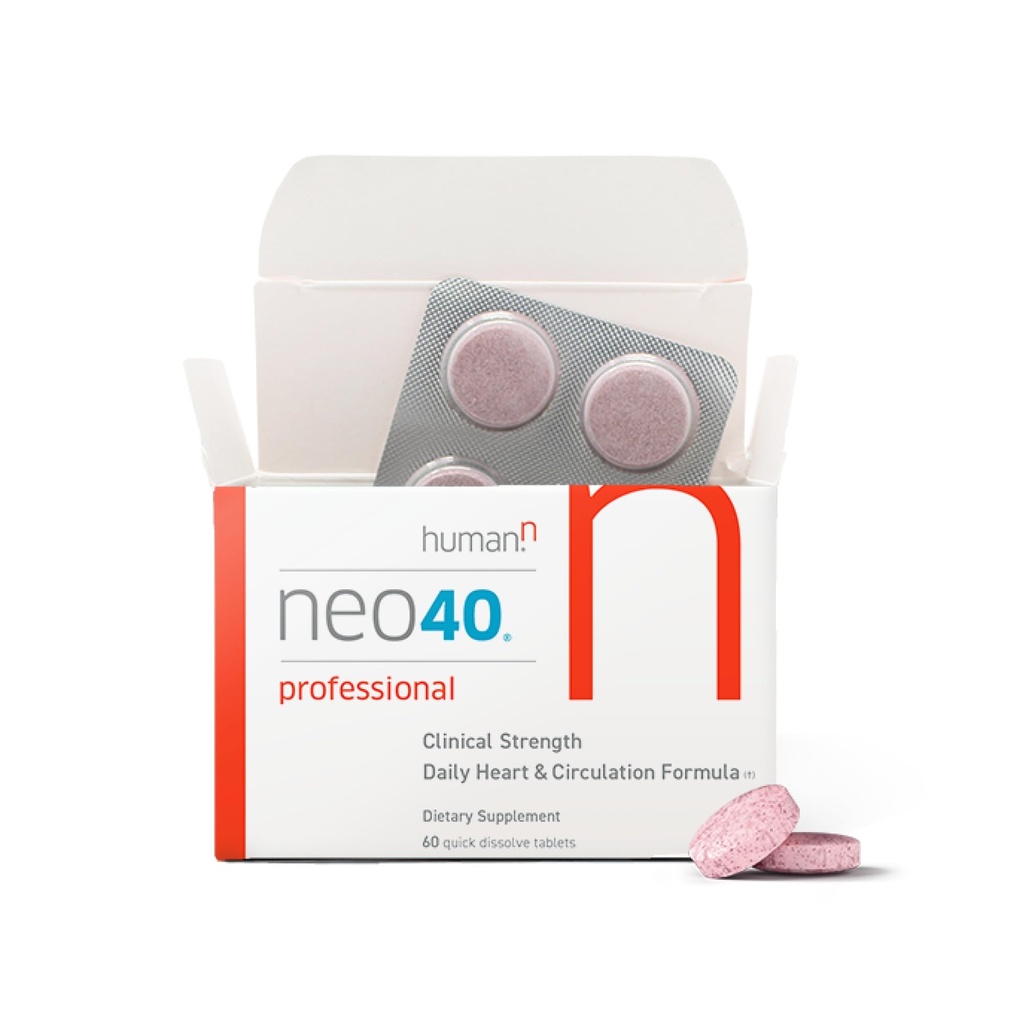 HumanN Neo40 Professional - 毎日の心と循環サポート - メチルフォレート、ビートルートパウダー、ホーソーンベリー、L-シトルリン - 60 分解性タブレット