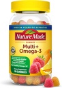 Nature Made Multivitamin + Omega-3, Multivitamin Gummies for Women and Men, Daily Nutritional Support, 80 Adult Gummy Vitamins & Minerals, 40 Day Supply