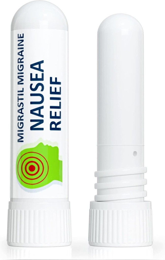 Basic Vigor Migrastil Nausea Inhaler (2-Pack) - Pocket Size Aromatherapy Stick for Queasiness - All Natural, Fast Acting Help