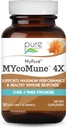 MYcoMune 4Xオーガニックマッシュルーム - Reishi, Lion's Mane, Cordyceps, Chaga, Shiitake, Maitake for Immune System, 戦闘ストレス, 純粋なエッセンスでエネルギーを構築 - 30キャップ