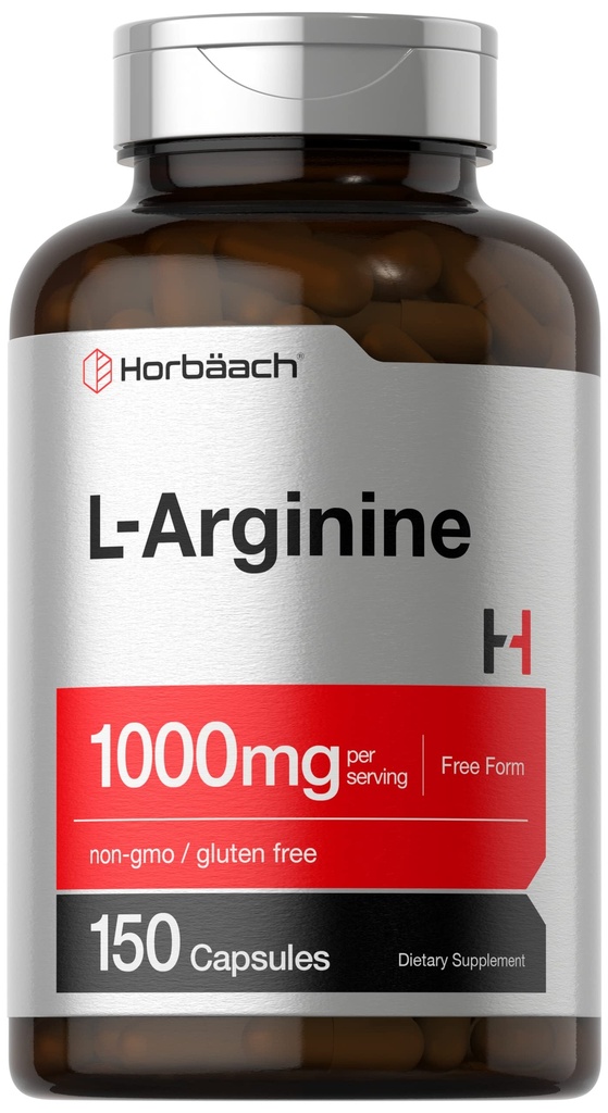 ホルバハチL-アルギニン1000mg | 150カプセル | 無料のフォームサプリメント | 非GMO&グルテンフリー