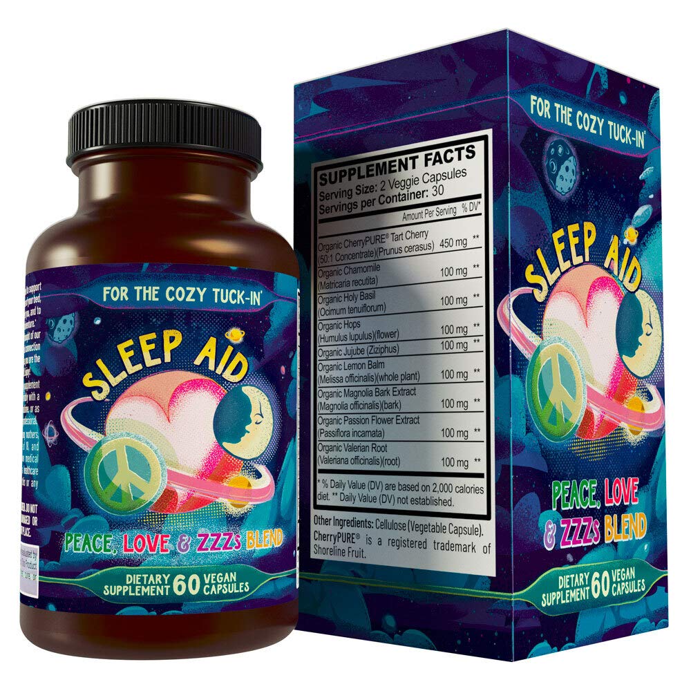 Melatonin Free Natural Sleep Aid Supplement Peace, Love, and ZZZs