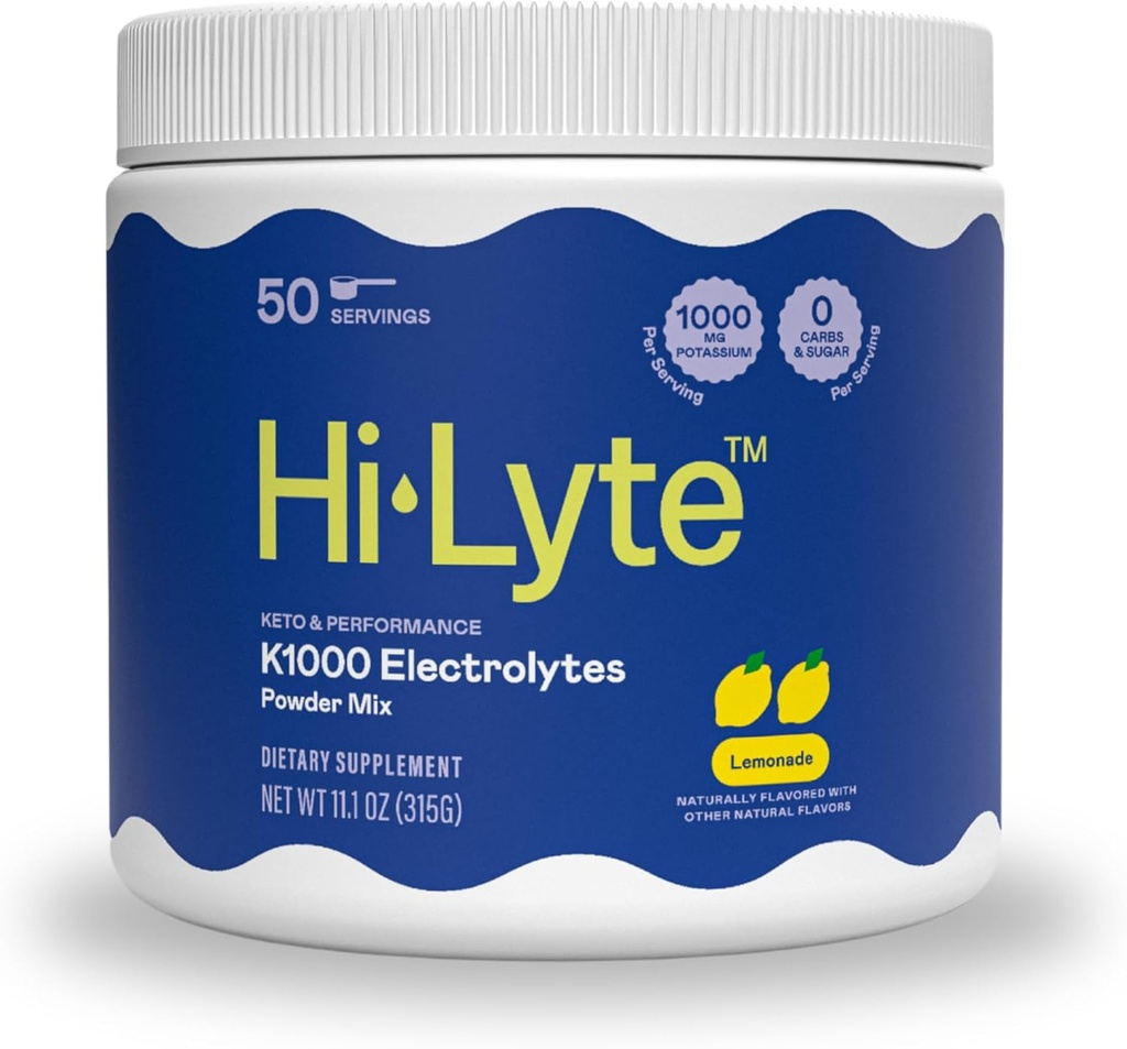 Hi-Lyte Keto K1000 電解液パウダー | レモンデキスト | 水分補給サプリメント ドリンクミックス | ブーストエナジー&ビートレッグ ランプ | 砂糖なし | マルトデキストリン | 50 サービング