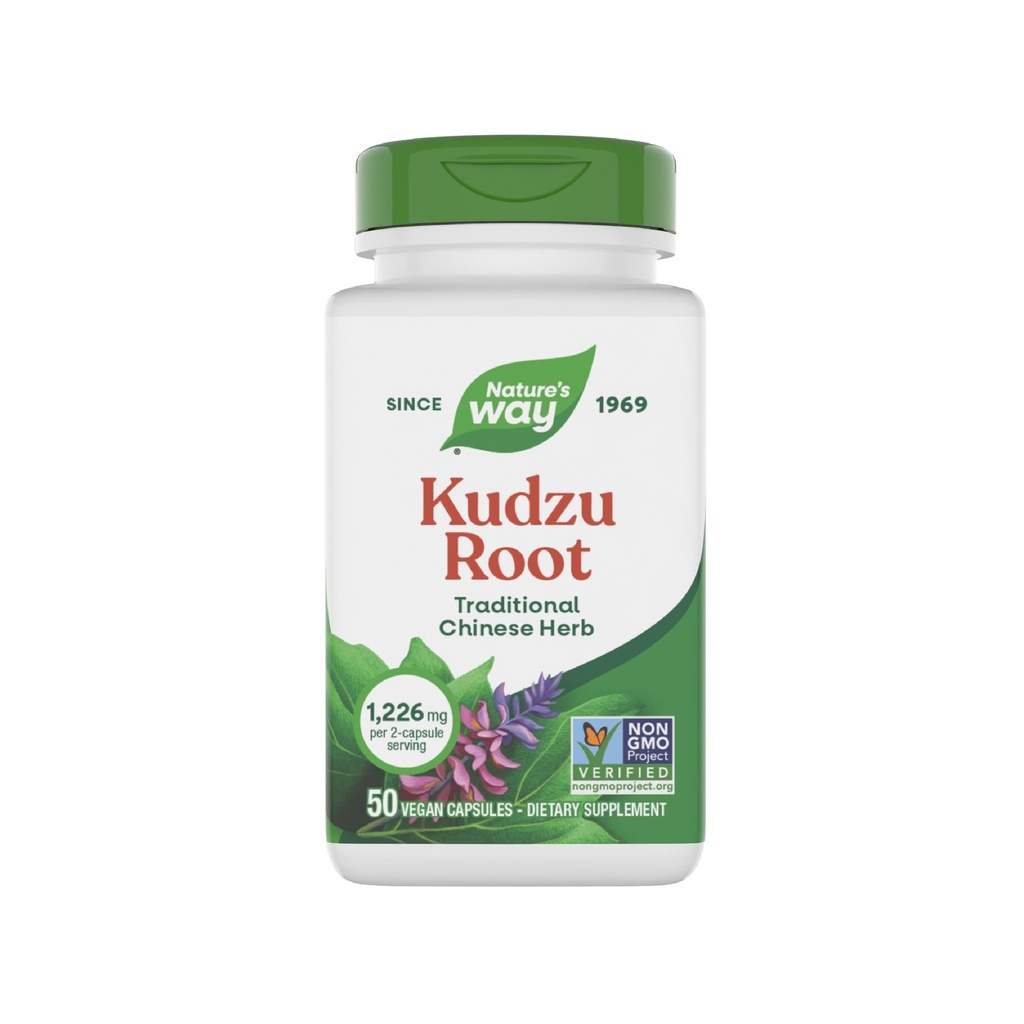 Nature's Way Kudzu Root、1,226 mg/ 2カプセルサービング、非GMOプロジェクト検証、50 ビーガンカプセル(パッケージ5月Vary)