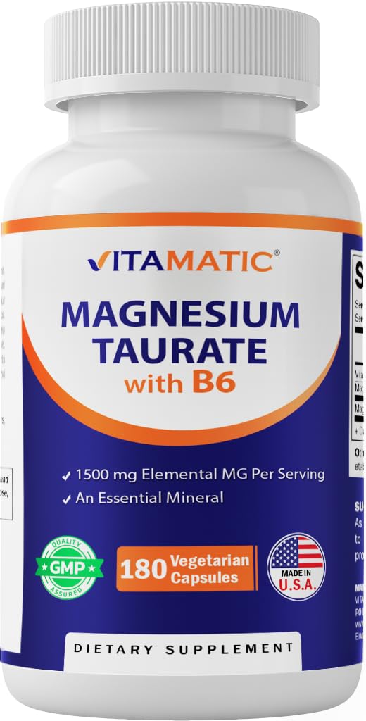 Vitamaticのマグネシウムはサービングごとの1500mg - 180の菜食主義のカプセル(与えます 元素マグネシウムの300のmg) - 最高の吸収のためのB6を加えました-筋肉、接合箇所および中心の健康を支えて下さい*