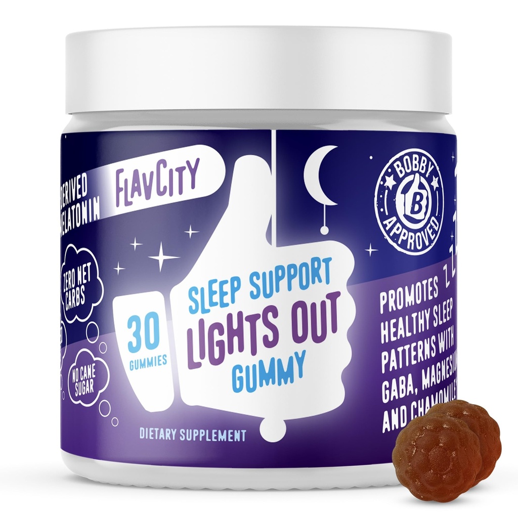 FlavCity Melatoninは大人のためのグミーを眠り、ガミをつけます - 植物ベースのGABA、マグネシウム及びシャングリムとChewable睡眠サポート補足深い及び残りの就寝時間、30日の供給