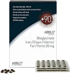 25mg。 ABBLOの鉄のビスグリシネートは胃の非常に穏やかなであり、食糧およびカルシウム タブレットと取ることができます。