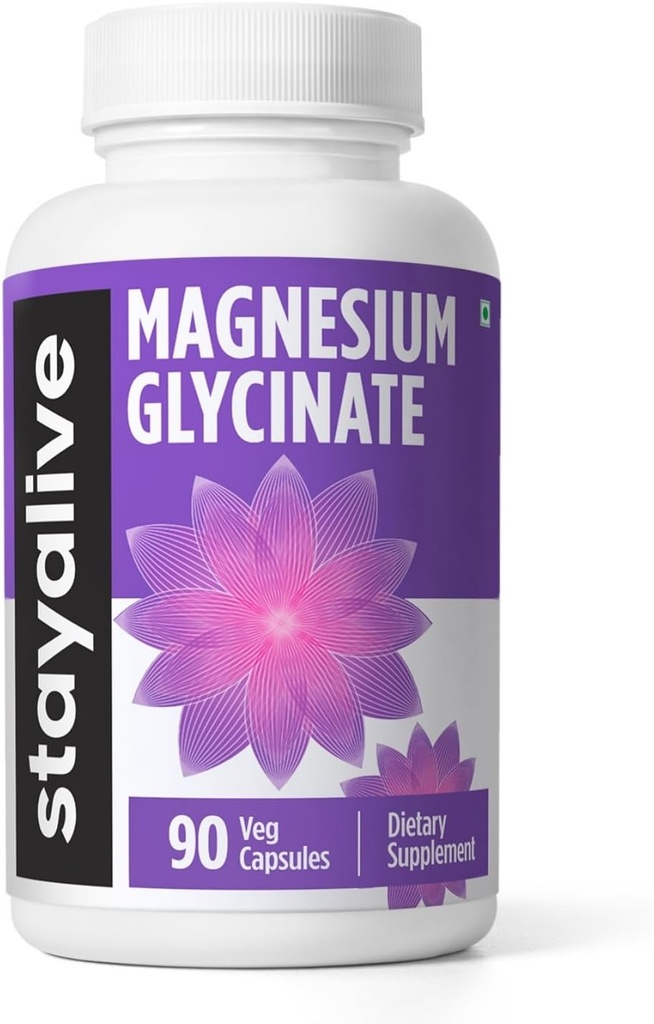 生きているChelatedのマグネシウムのGlycinate 500mg、高い吸収、90のカプセル、100%の純粋なGlycinateの粉、女性のための余分強さのマグネシウムの補足および人、非GMO及びグルテンフリーの丸薬をとどまって下さい