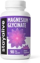 生きているChelatedのマグネシウムのGlycinate 500mg、高い吸収、90のカプセル、100%の純粋なGlycinateの粉、女性のための余分強さのマグネシウムの補足および人、非GMO及びグルテンフリーの丸薬をとどまって下さい