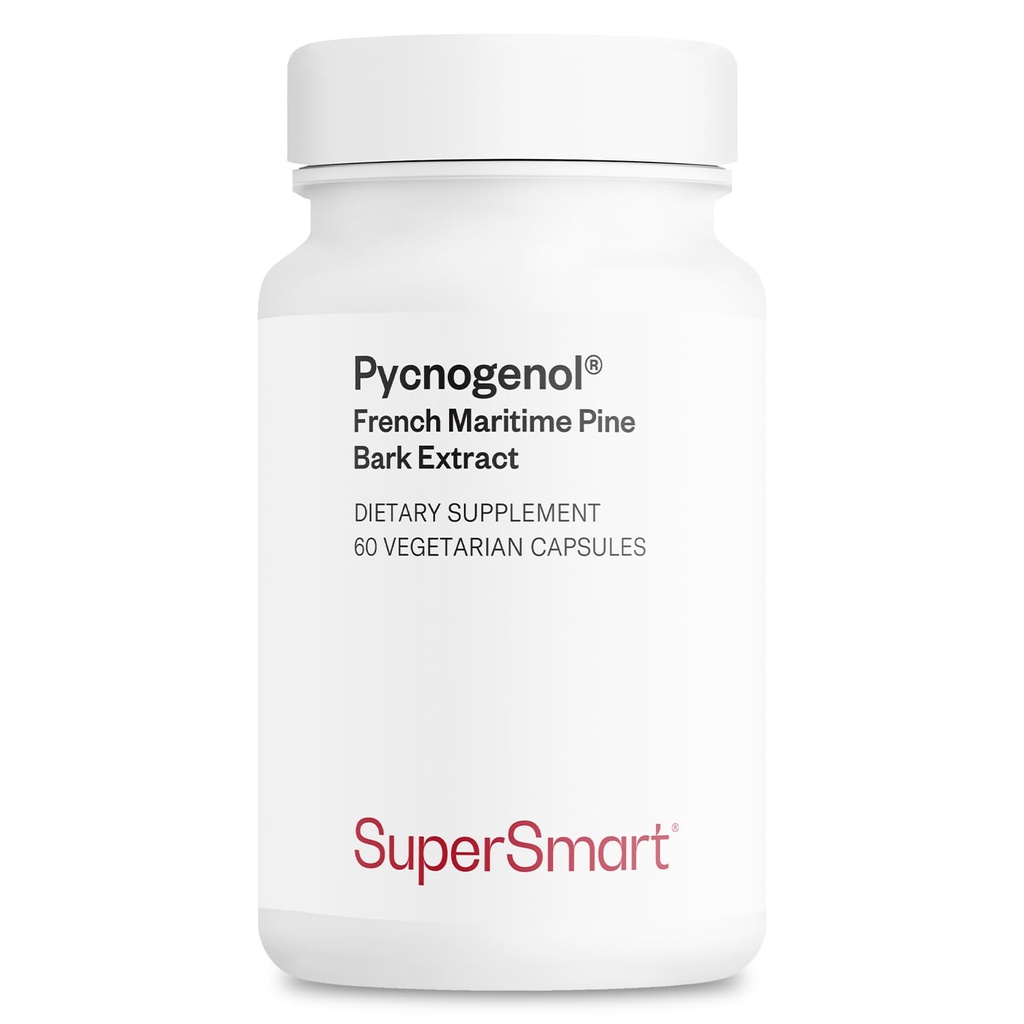 スーパースマート - 1日あたりのPycnogenol 200mg(特許取得済み&高利用可能) - フランスマリタイムパインバークエキス | 非GMO&グルテンフリー - 60ベジタリアンカプセル