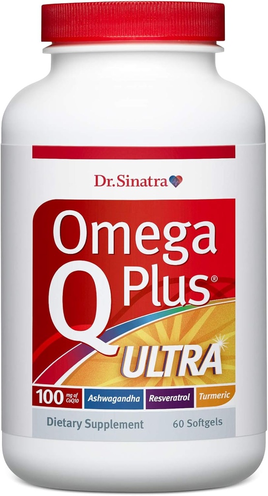 Sinatra Omega Q Plus Ultra | ストレス救済のためのAshwagandhaによる心の健康と健康老化の高度で包括的なサポート