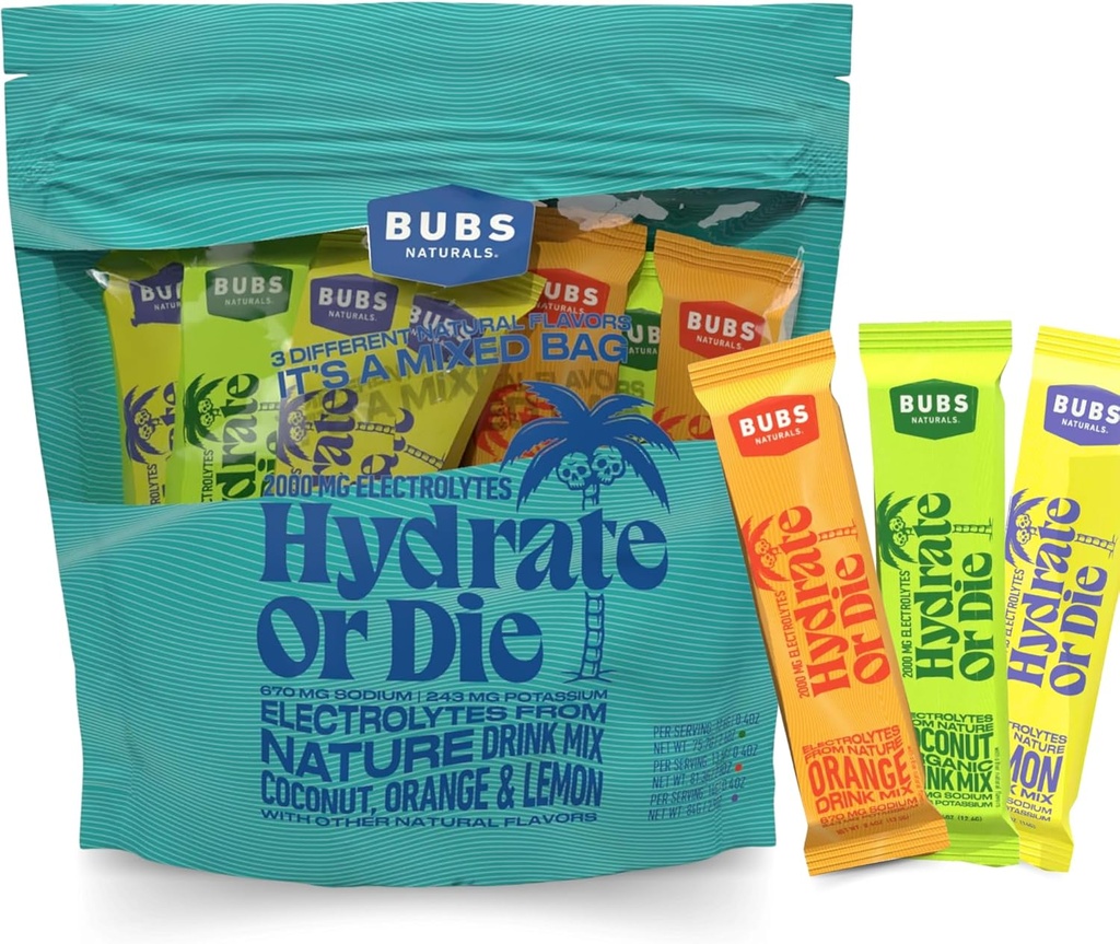 BUBSの自然な水和の粉のバラエティ パックの水和物はまたは電気分解の粉、All-Natural、Keto-Friendly、Glutenなし、及び加えられた砂糖は回復、18のサービングを高めます