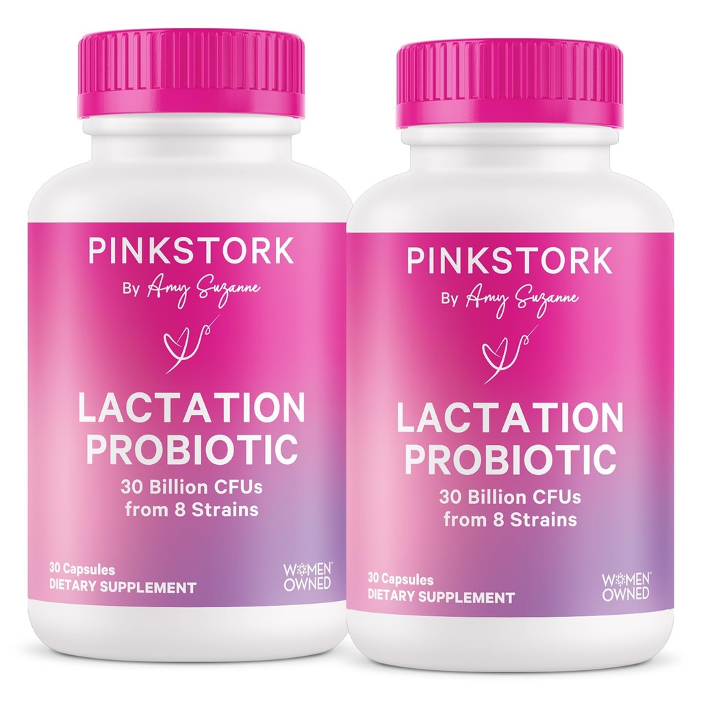 ピンクのストークの授乳プロバイオティクス - 30億CFUsの母乳育児のための多緊張のpostnatal Probiotics - サポート母乳及び腸の健康、産後の本質、60のカプセル