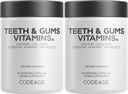 Codeage Teeth & Gums Vitamins + Oral Probiotics Supplement for Mouth - Whole Food Calcium, Collagen, Potassium, Vitamin C, D3, K2, Zinc – Oral Care & Dental Multivitamin Supplements - 2 Pack