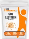 BulkSupplements.com大豆レシチンパウダー - レシチンサプリメント、栄養補助食品 - グルテンフリー、1.2g/サービング、100g(3.5オンス)(パッケージ1)