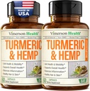 麻種子&レモンバームエキスとターメリッククルクミンサプリメント - 共同健康&モビリティ - カルム気分&残りの睡眠 - 吸収のためのブラックペッパー付き - 男性&女性のための共同サプリメント - 2パック