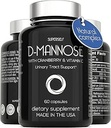 D-Mannose 1000mgカプセル - クランベリーエキスとビタミンC - 60カプセル500mg高強度 - 女性&男性のための尿路面健康 - ビーガン&非GMO - 自然UTIサポートを高速演技