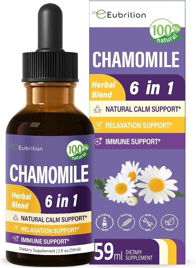 Chamomileの草のエキスの低下、自然なカルムの草のチンキの補足w/Passionの花、St. John'sの麦汁、ラベンダー、Reishi、及び弛緩サポート及び免疫サポートのためのEchinacea。 2オンス