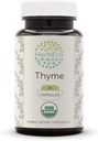 HerbEra Thyme USDA オーガニック 60 カプセル | 天然ハーブ サプリメント | 認定オーガニック ベジタリアン カプセルとオーガニック タイム (Thymus Vulgaris) ドライリーフ (60 カプセル)