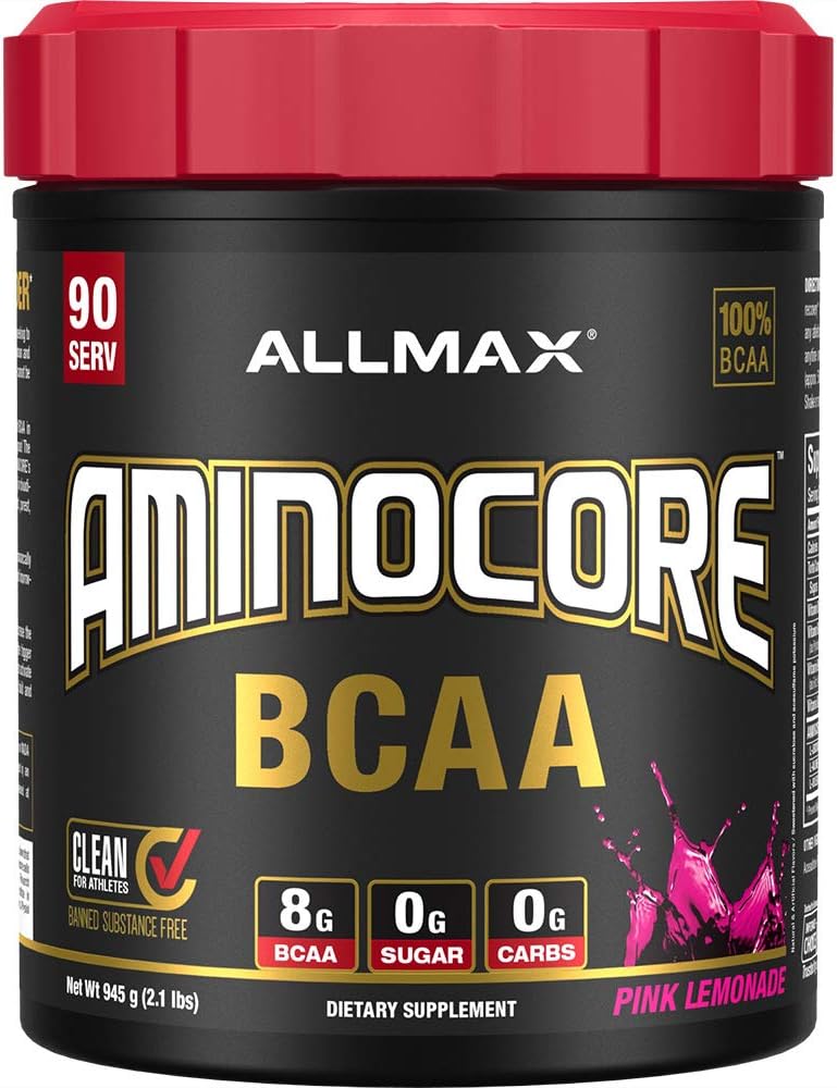 ALLMAX栄養アミノコアBCAA、ピンクレモネード - 945 gパウダー - ビタミンBと分岐させたチェーンアミン酸の8.18グラム - 充填剤または非BCAAアミノ - 砂糖無料 - 90のサービング
