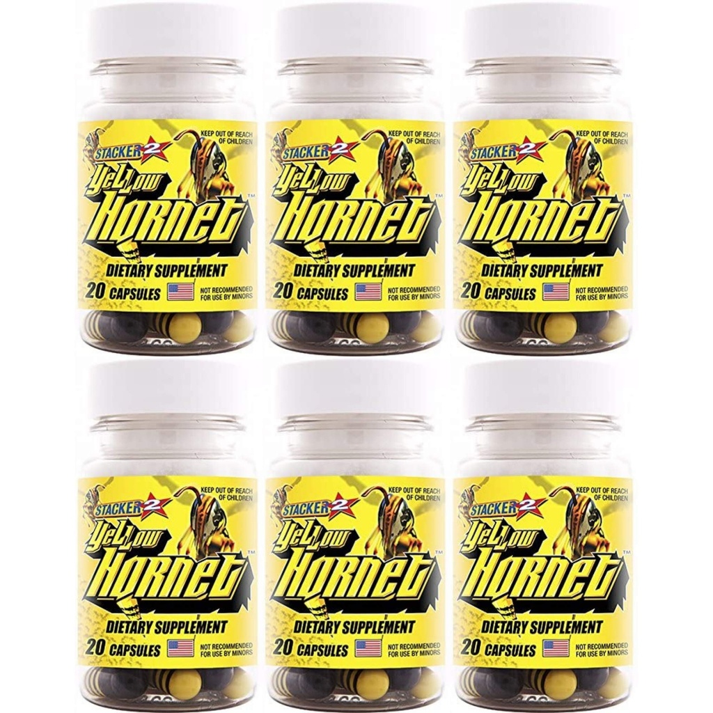 黄色のHornetの草の食事療法の補足20ct (6 xのLot) = 120のカプセル