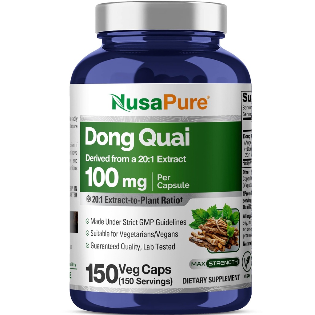 NusaPure Dong Quai, 100 mg, 150 Veg Capsules (Non-GMO, Vegan)