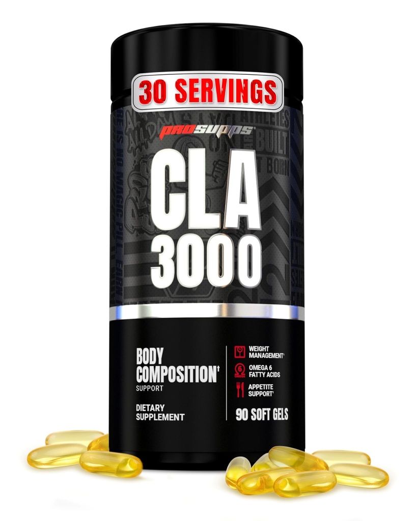 PROSUPPS CLA 3000リーンボディコンポジションサポート - 刺激フリーコンジュグリン酸減量管理&オメガ6脂肪酸 - ジム&フィットネス - 90 Softgels