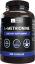 ピュアの元のINGREDIENTS L-Methionine (365のカプセル)マグネシウムか米の注入口無し、常に純粋な実験室は確認しました
