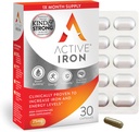 Active Iron Supplement 25mg – Clinically Proven to Increase Iron & Energy Levels – Gentle, Non-Constipating, Highly Absorbed – 30 Capsules