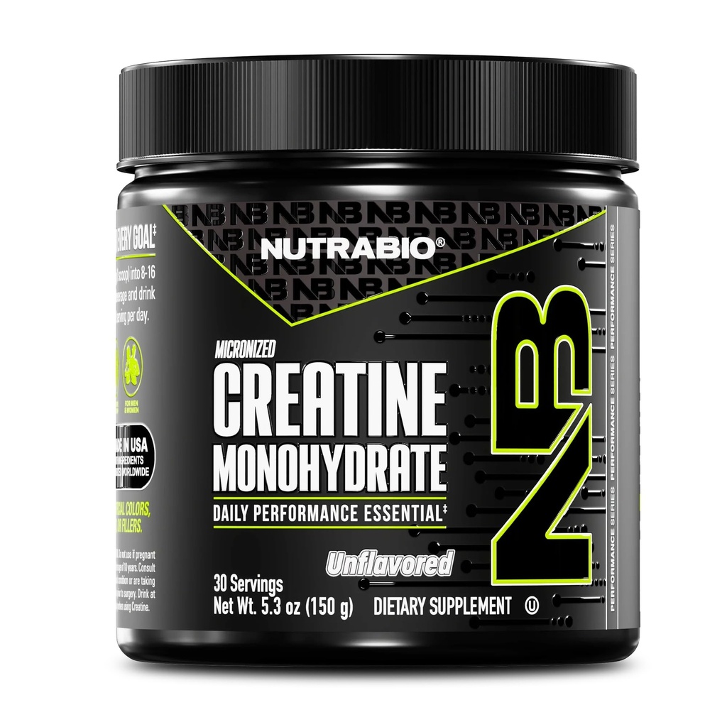 NutraBio の純粋な Micronized のクレアチンの Monohydrate の粉の補足、Unflavored、(150 g) -サポートバルク筋肉エネルギー、回復および強さ-男性および女性のための高性能液体クロマトグラフィーによってテストされるクレアチンの粉の補足