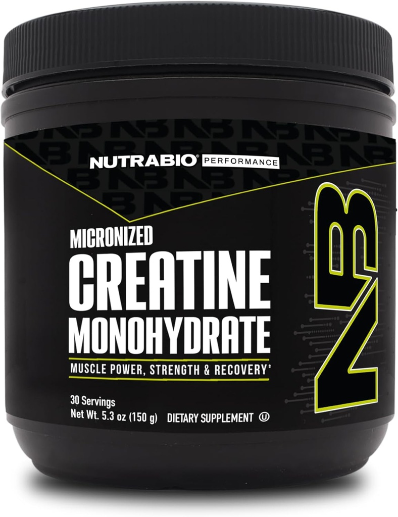 NutraBio の純粋な Micronized のクレアチンの Monohydrate の粉の補足、Unflavored、(150 g) -サポートバルク筋肉エネルギー、回復および強さ-男性および女性のための高性能液体クロマトグラフィーによってテストされるクレアチンの粉の補足