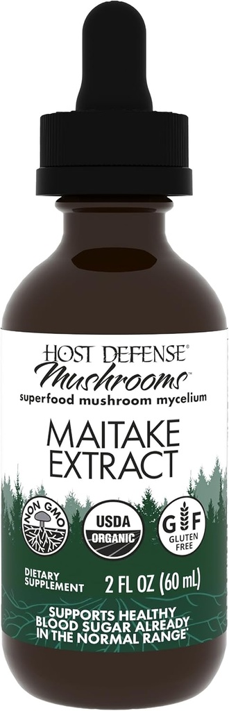 Host Defense Maitake Extract - Immune & Cellular Health Support - Herbal Supplement with Maitake Mushroom & Mushroom Mycelium - Liquid Supplement - 2 fl oz (60 Servings)*