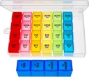 週刊ピルオーガナイザー4日、薬のオルガナイザーボックス、旅行毎日のピルボックスオーガナイザー7日、ピルケース、ピルコンテナホルダーは、ビタミン/魚油を保持します。