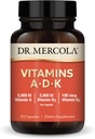 Mercola Vitamins ADK、30サービング(30カプセル)、栄養補助食品、5000 IUビタミンA&ビタミンD3、180 mcgビタミンK2、免疫健康、非GMOをサポート