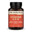 Mercola Vitamins ADK、30サービング(30カプセル)、栄養補助食品、5000 IUビタミンA&ビタミンD3、180 mcgビタミンK2、免疫健康、非GMOをサポート