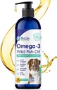 Omega 3、6&9脂肪酸と犬のための液体魚油, アイスランドからキャッチワイルド, シェディングのためのスキンとコートサプリメント, かゆみ肌, アレルギー, 脳と心臓の健康, EPAで豊富 + DHA - 16 oz